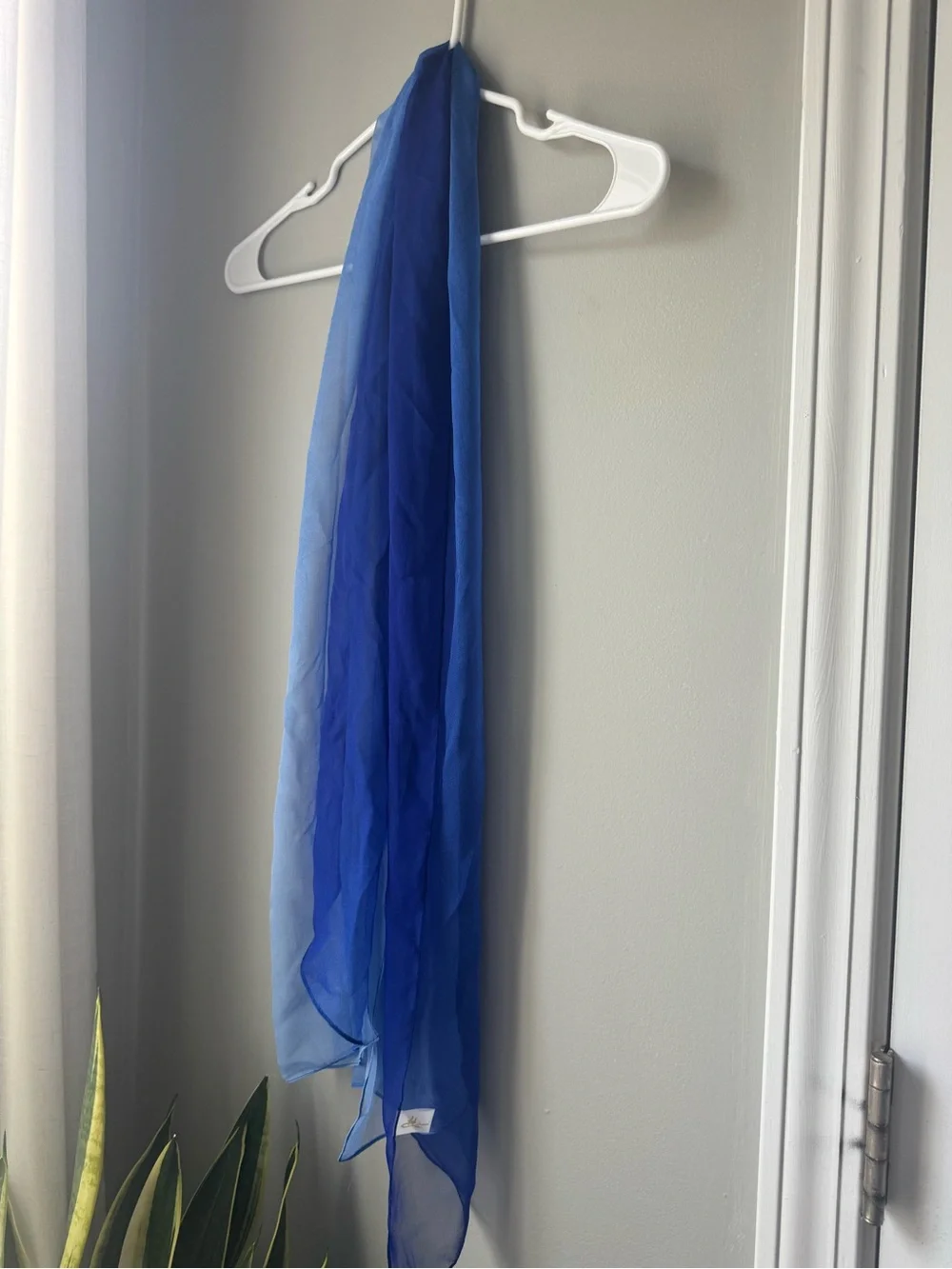 silk blue two tone scarf shawl